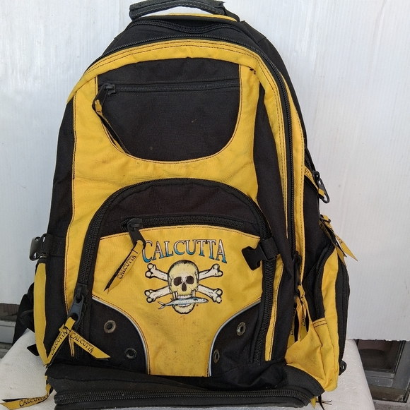 Calcutta Fishing Hiking Backpack Black and Yellow
